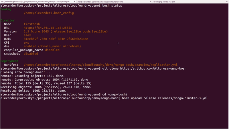 Meet a Cloud Foundry BOSH Release for Replicated MongoDB Clusters