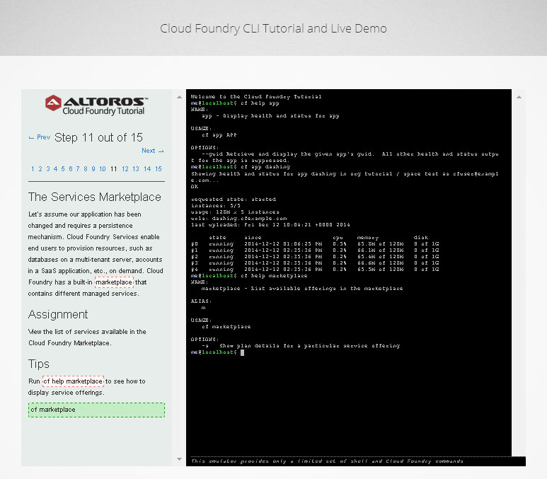 cloud foundry live demo and cli tutorial