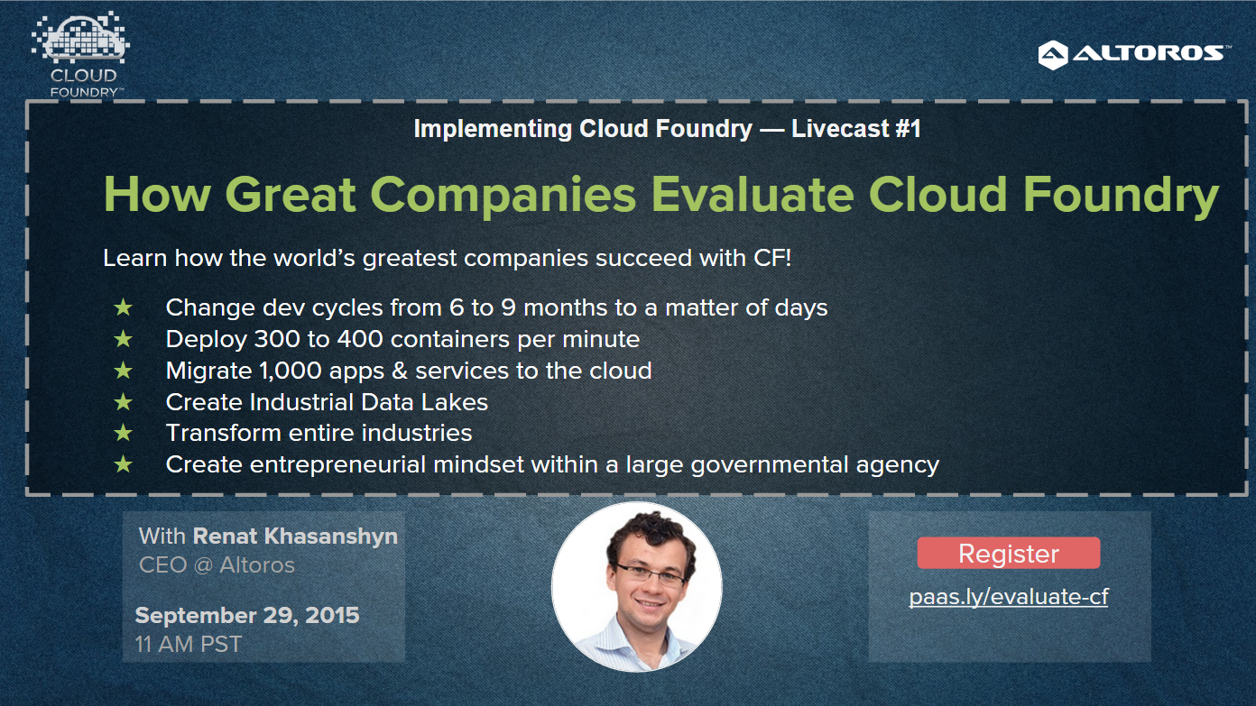 How Great Companies Evaluate Cloud Foundry_Livecast#1