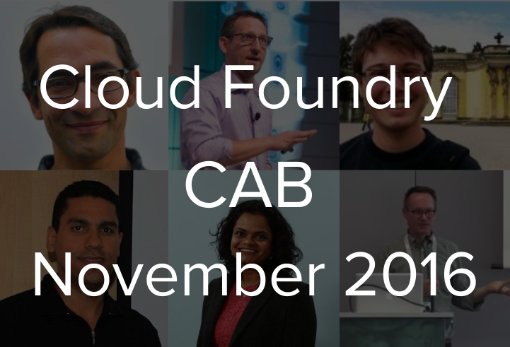 Cloud Foundry Advisory Board Meeting, Nov 2016: Diego, Containers, and Persistence