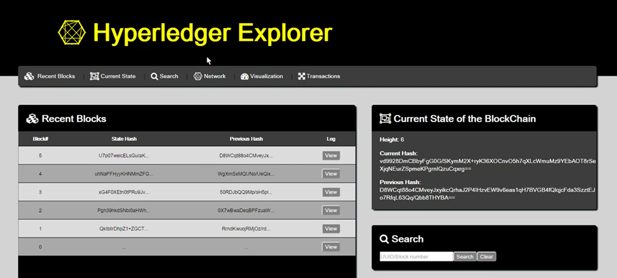 hyperledger-exolorer-main-dashboard