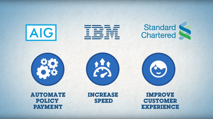 Blockchain Insurance IBM AIG Standard Chartered Muntinational
