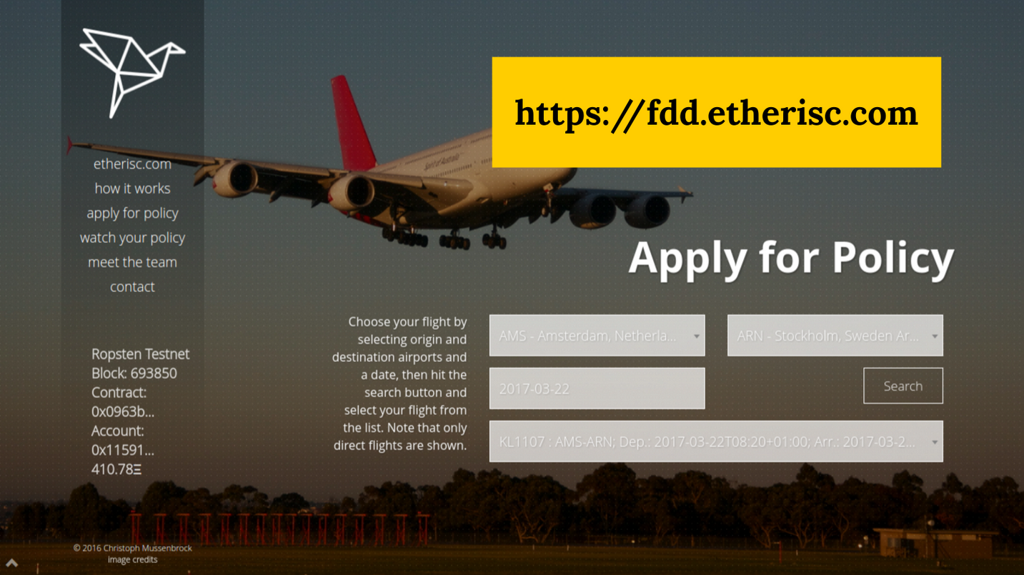 Blockchain Insurance etherisc flight delay dapp