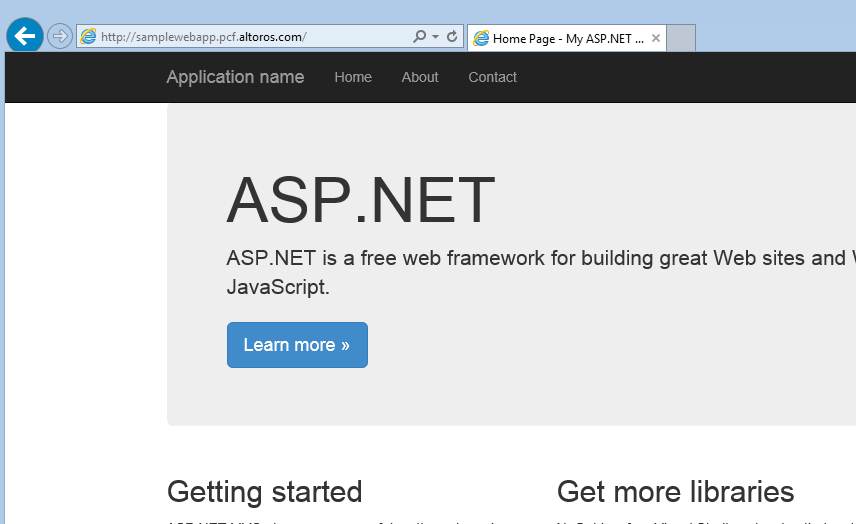 .NET app on Pivotal Cloud Foundry